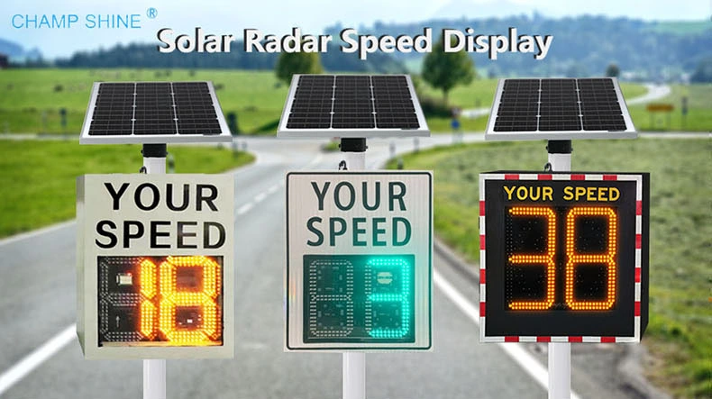 Solar Traffic Vehicle Detector Speed Gun Limit Measurement LED Display