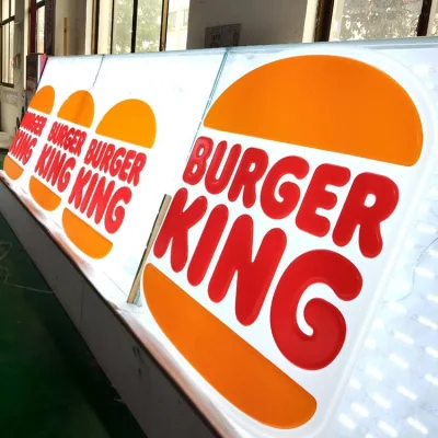 Grande pannello pubblicitario speciale per Burger King, cartello pubblicitario, blister sottovuoto, pannello acrilico per negozio