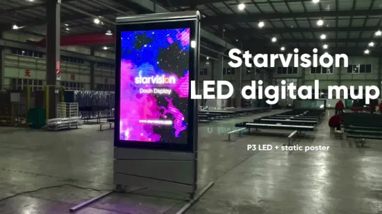 Totem LED da esterno P3 con supporto da pavimento da 5500 Nit per la piazza della città