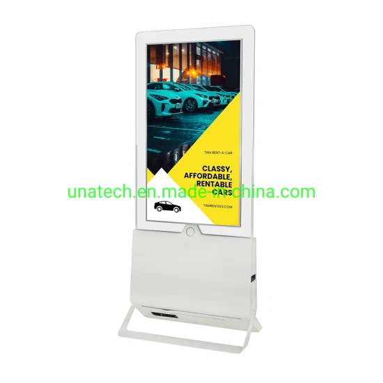 Display digitale LCD video da pavimento con bordo trasparente sottile a doppio lato verticale